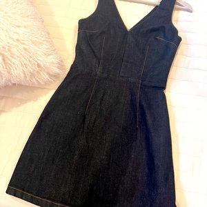 Topshop Moto Dark Denim dress with zipper down the back.